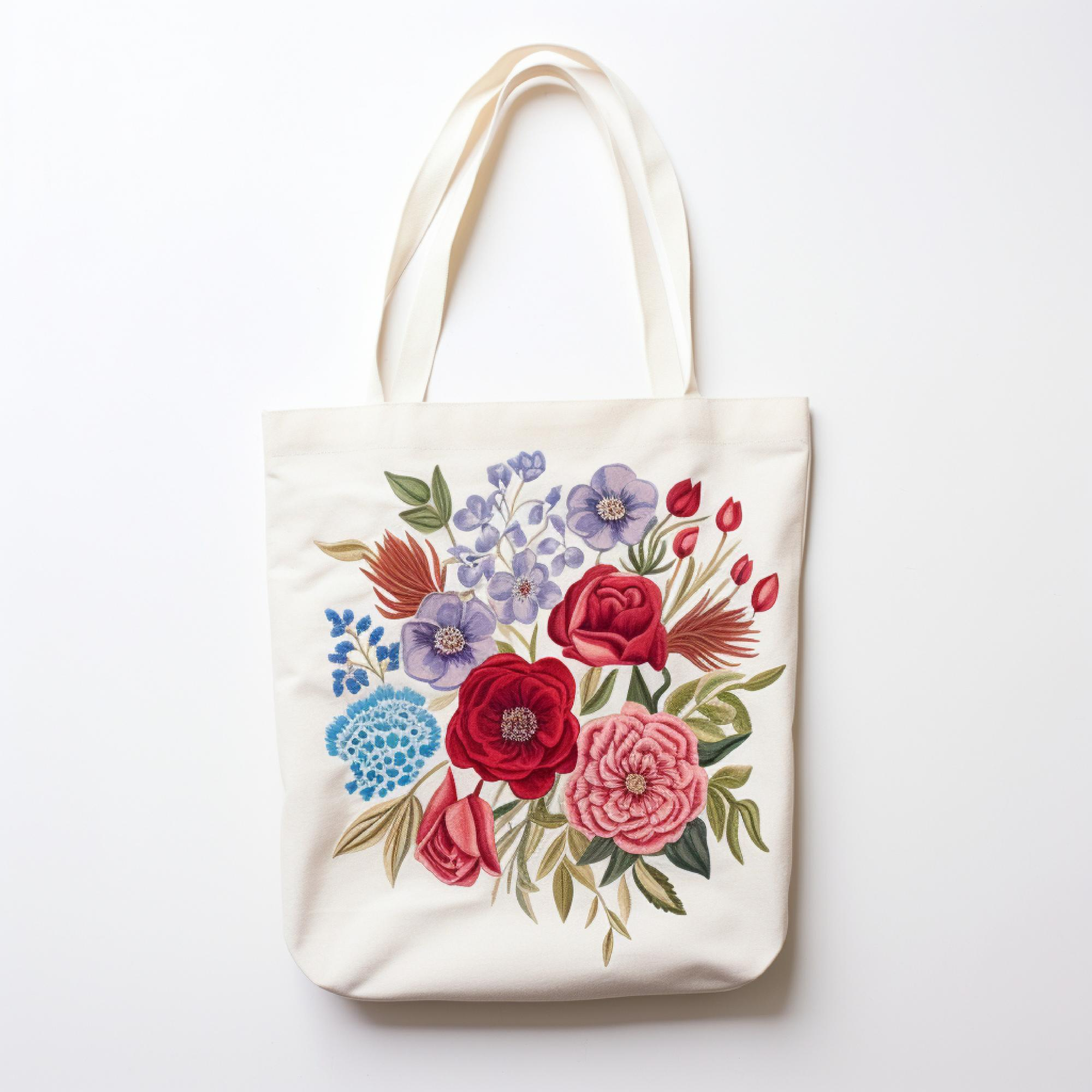 Floral design tote bag - customized tote bags for women in India